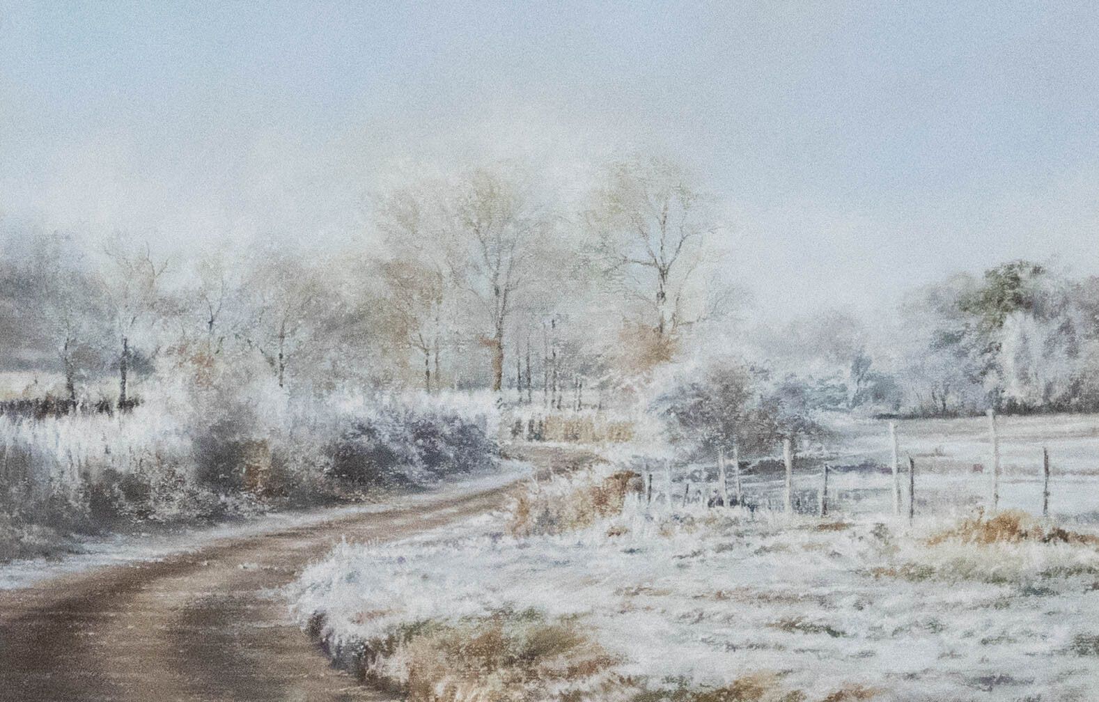 Christopher Stolworthy Framed Contemporary Pastel, Morning Frost photo furniture
