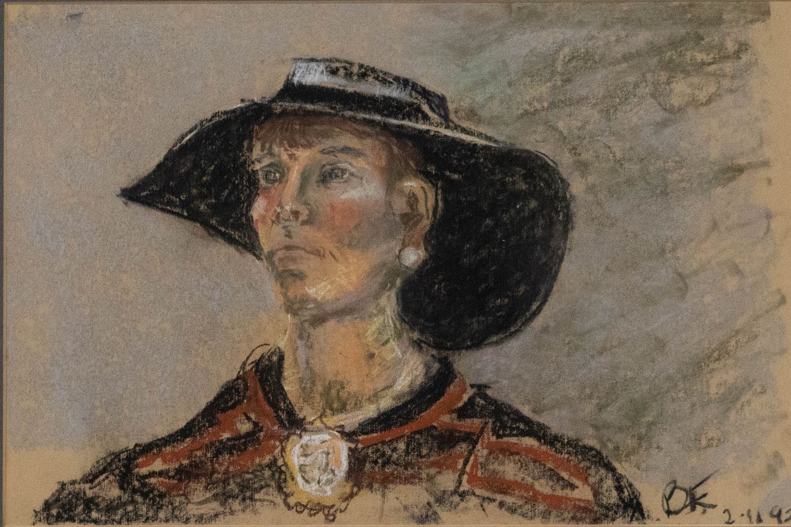 1892 Pastel Woman In A Wide Brimmed Hat photo furniture