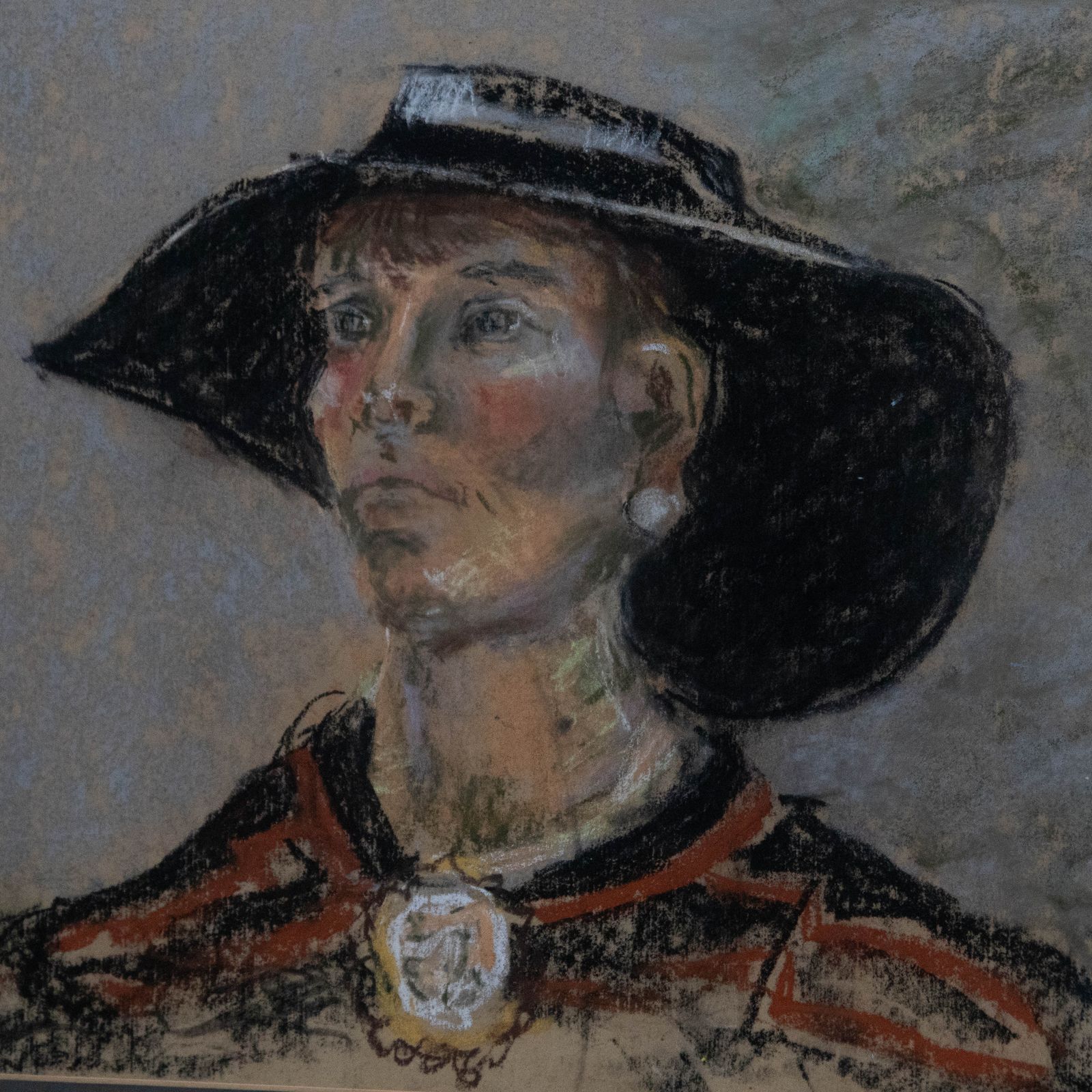 1892 Pastel Woman In A Wide Brimmed Hat photo Art