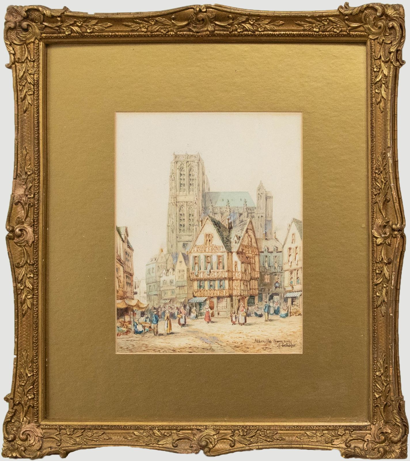 Henry Schafer (1854 1915) Early 20th Century Watercolour, Abbeville, Normandy