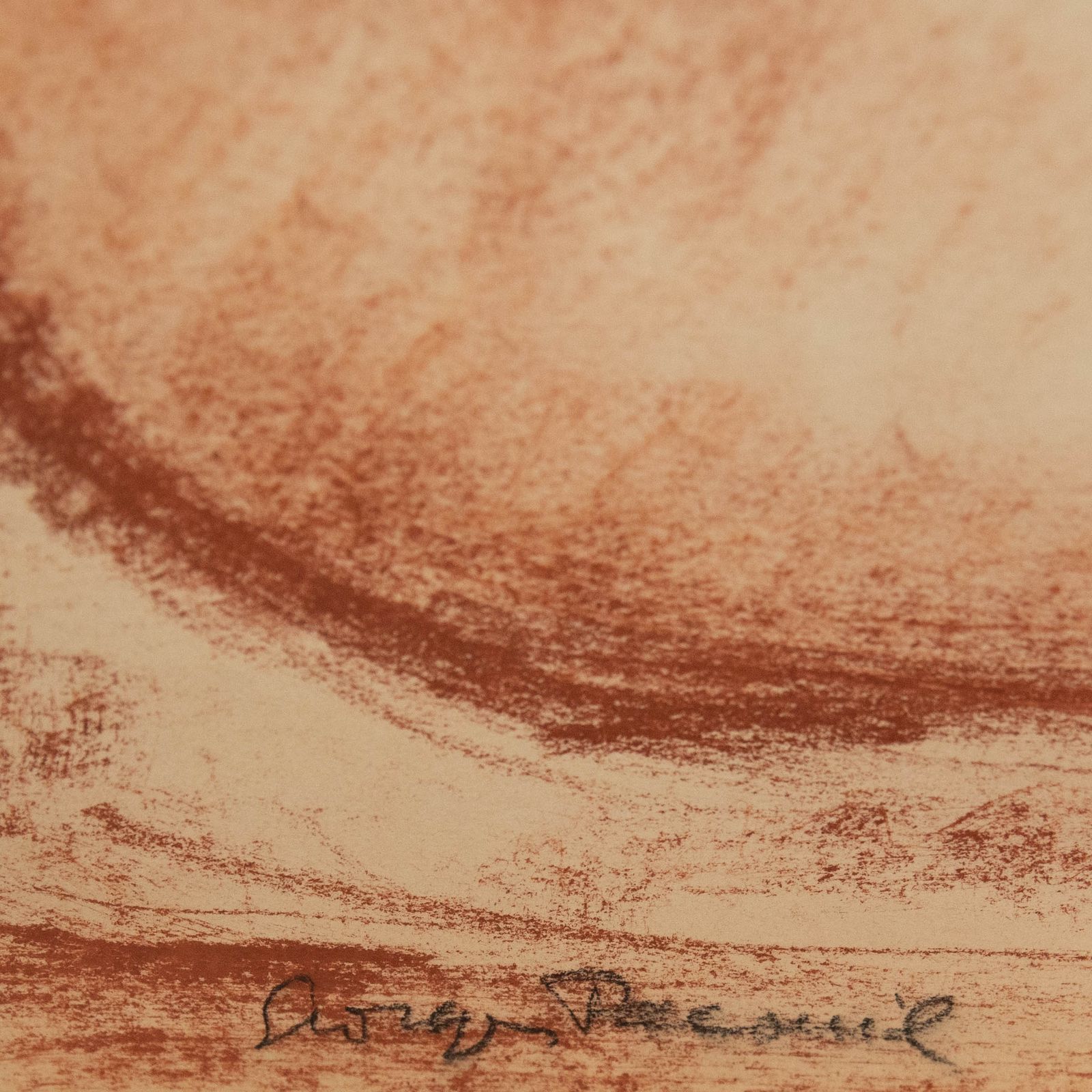 Georges Pacouil (1903 1996) 20th Century Sanguine, Nude In Profile II photo Art
