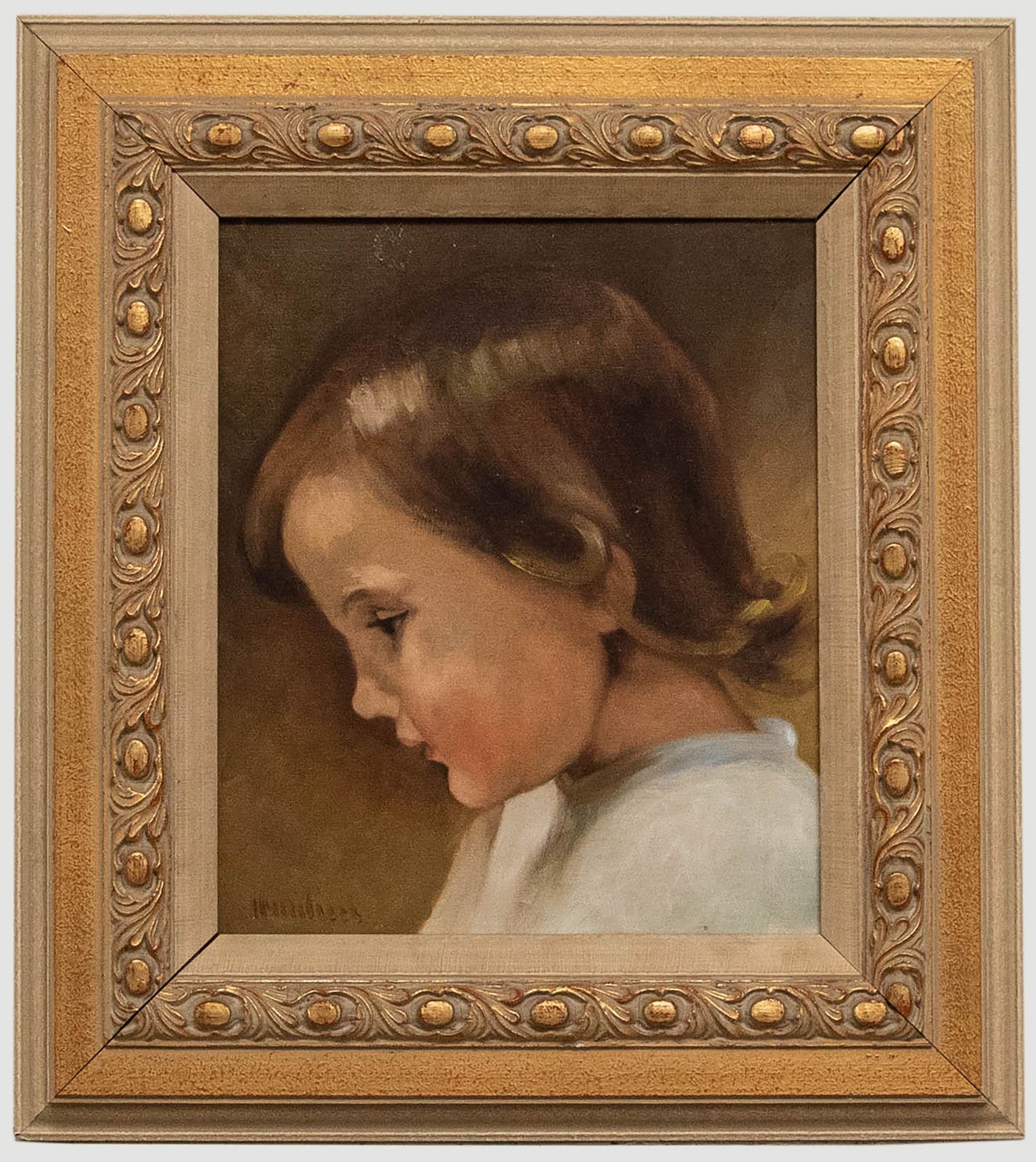 20th Century Oil Child In Profile