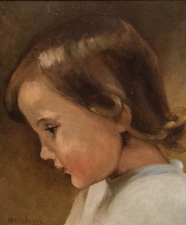 20th Century Oil Child In Profile photo furniture
