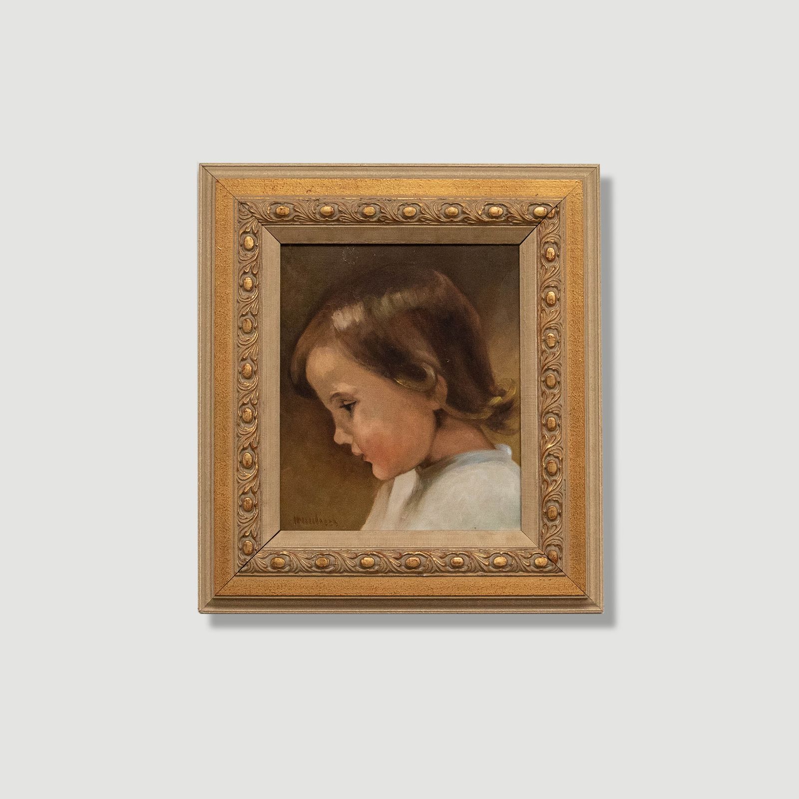 20th Century Oil Child In Profile photo vinterior