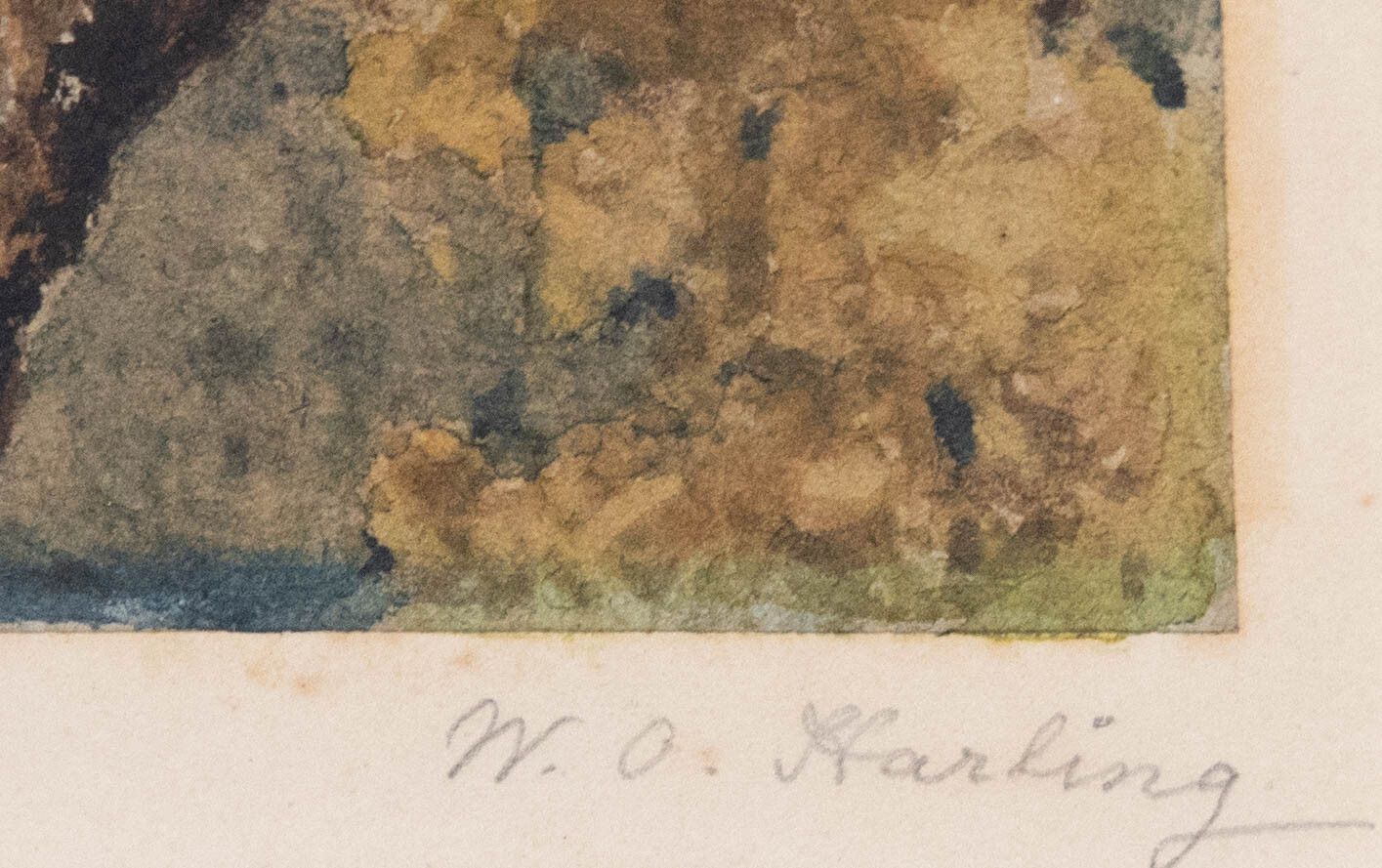 W. O. Harding  Early 20th Century Watercolour, Shaking Down Olives photo vinterior