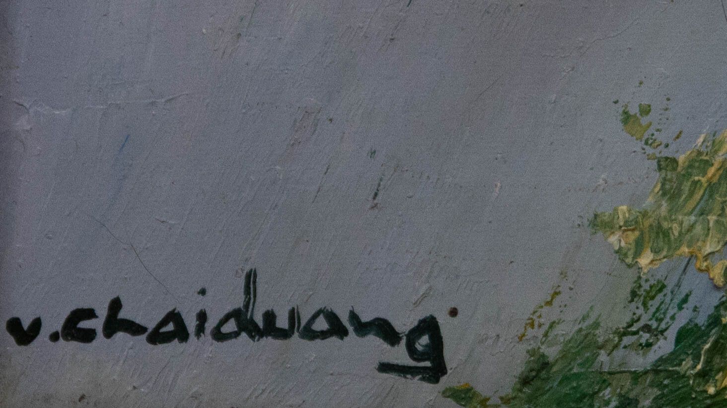 V. Chaiduang Contemporary Oil, Angler On The River Bank photo vinterior