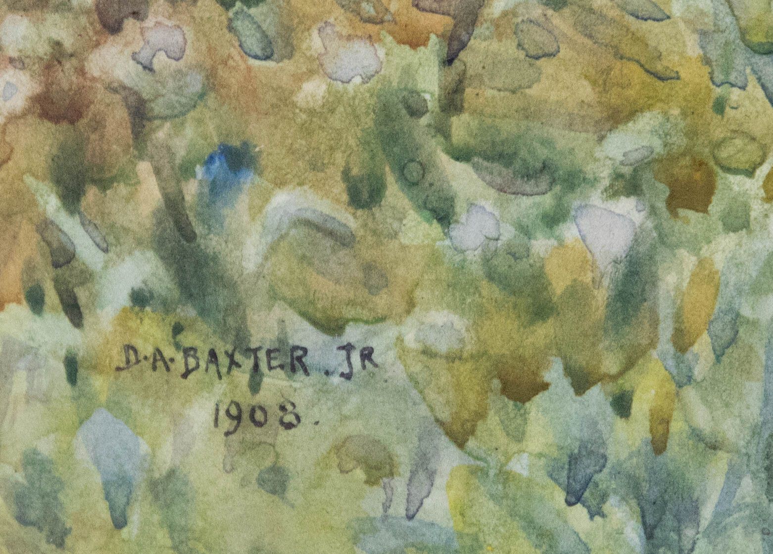 David A. Baxter Jr (1876 1954) Framed Watercolour, Cottages On The River photo vinterior