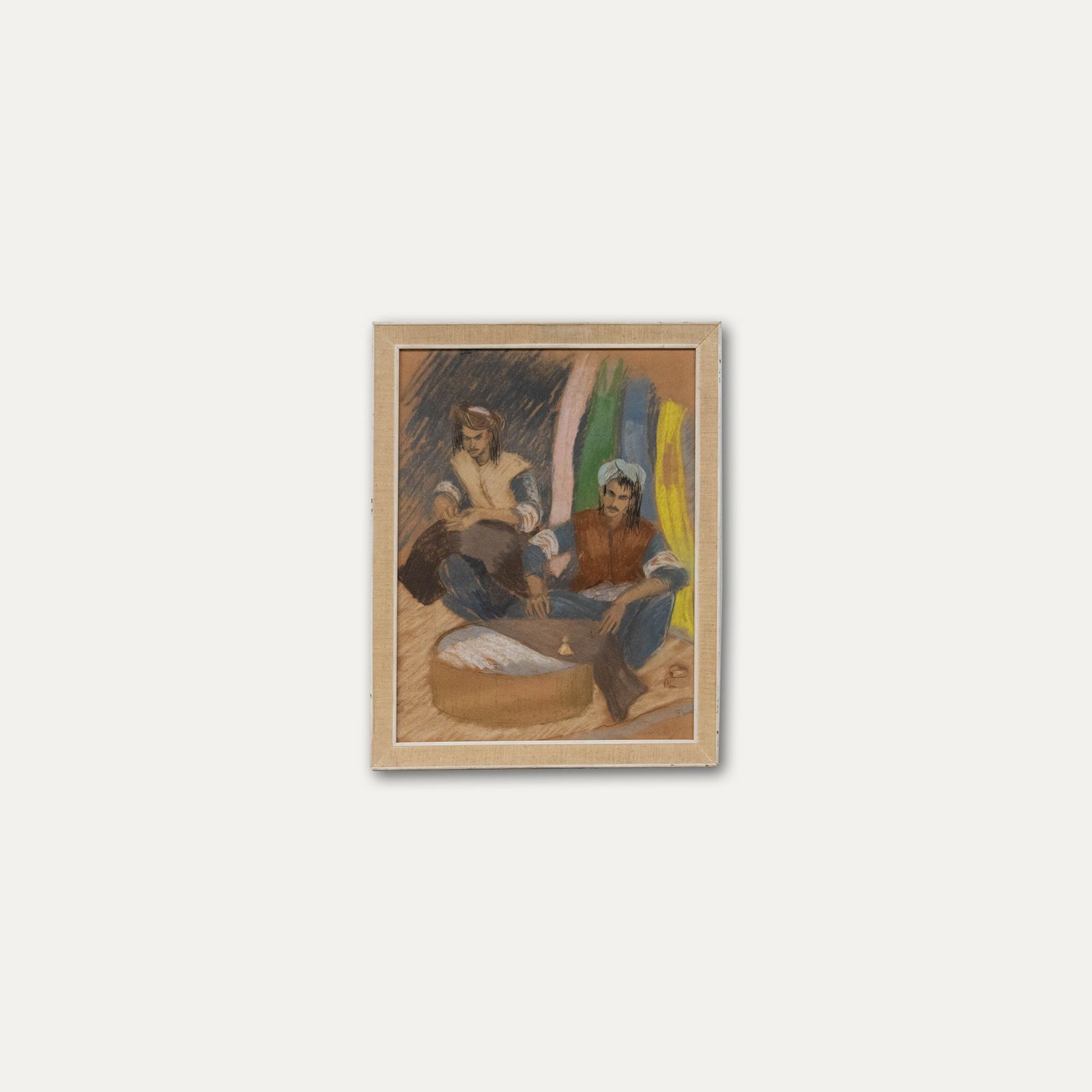 Sue Southby Framed Mid 20th Century Pastel, Kurdish Tailors photo vinterior