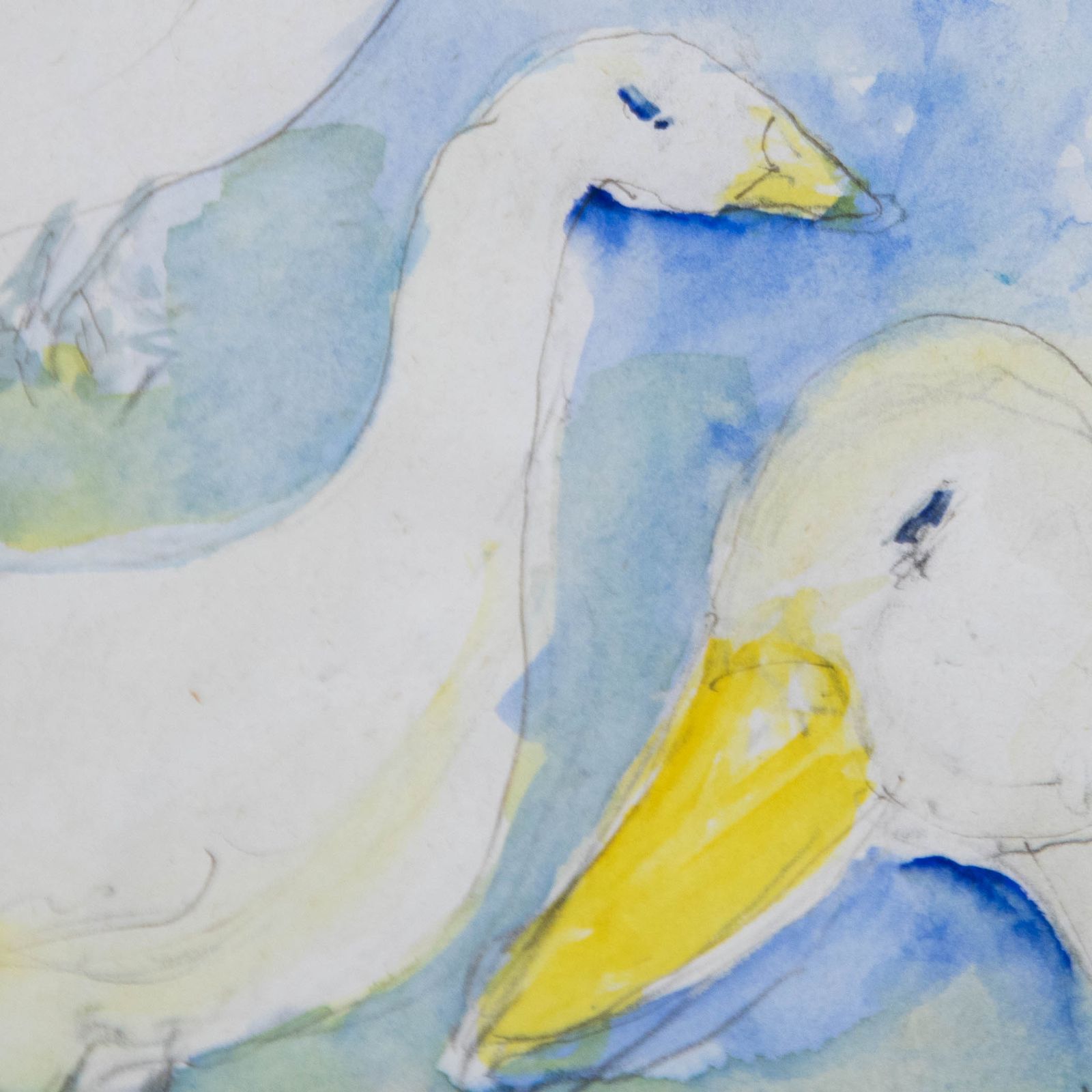 Nan Frankel Framed Contemporary Watercolour, Geese photo Art
