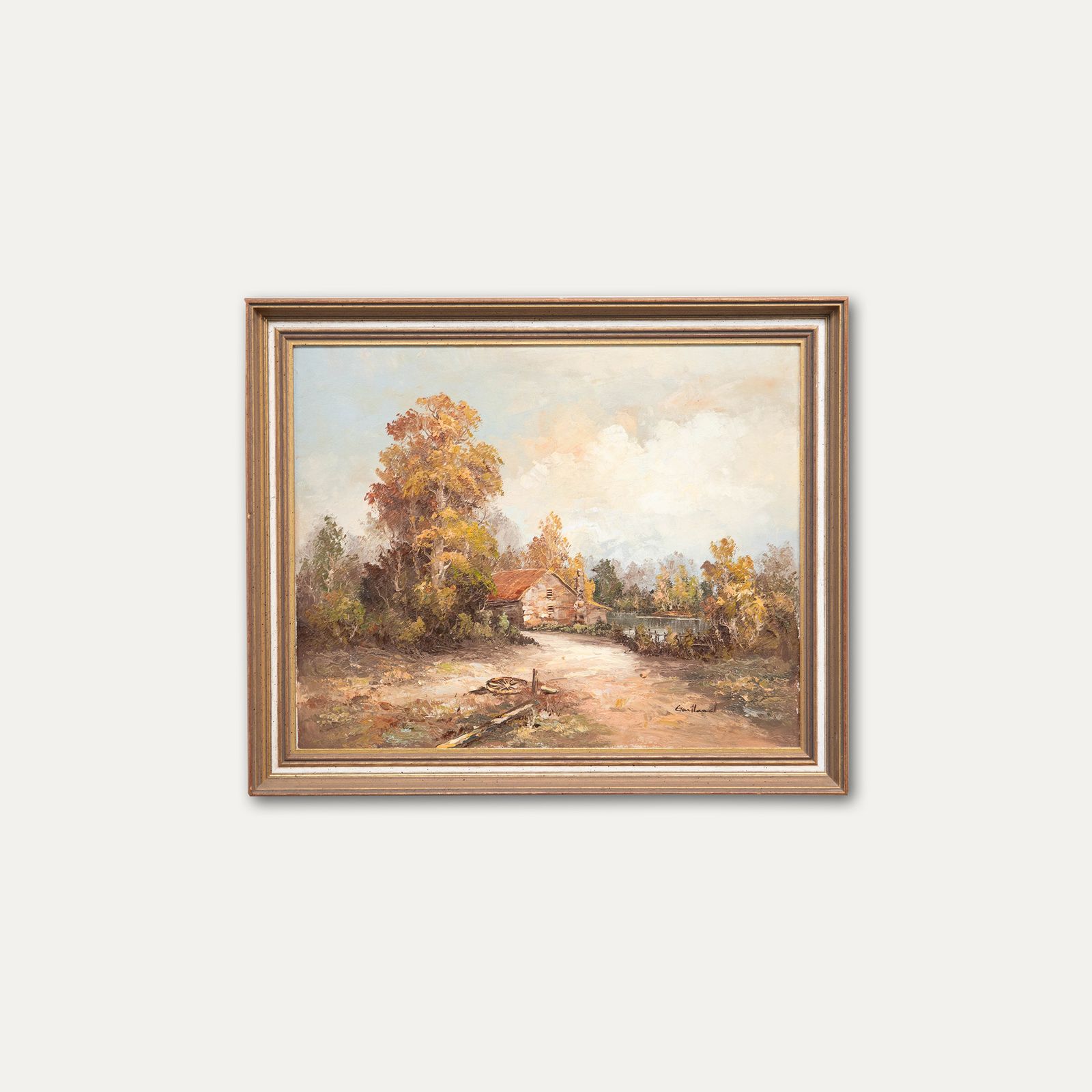 Framed 20th Century Oil Track To The Mill photo vinterior
