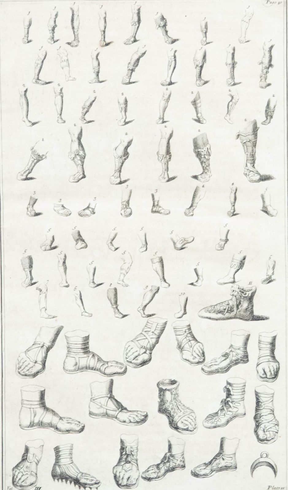 Early 19th Century Etching Grecian And Roman Footwear photo furniture