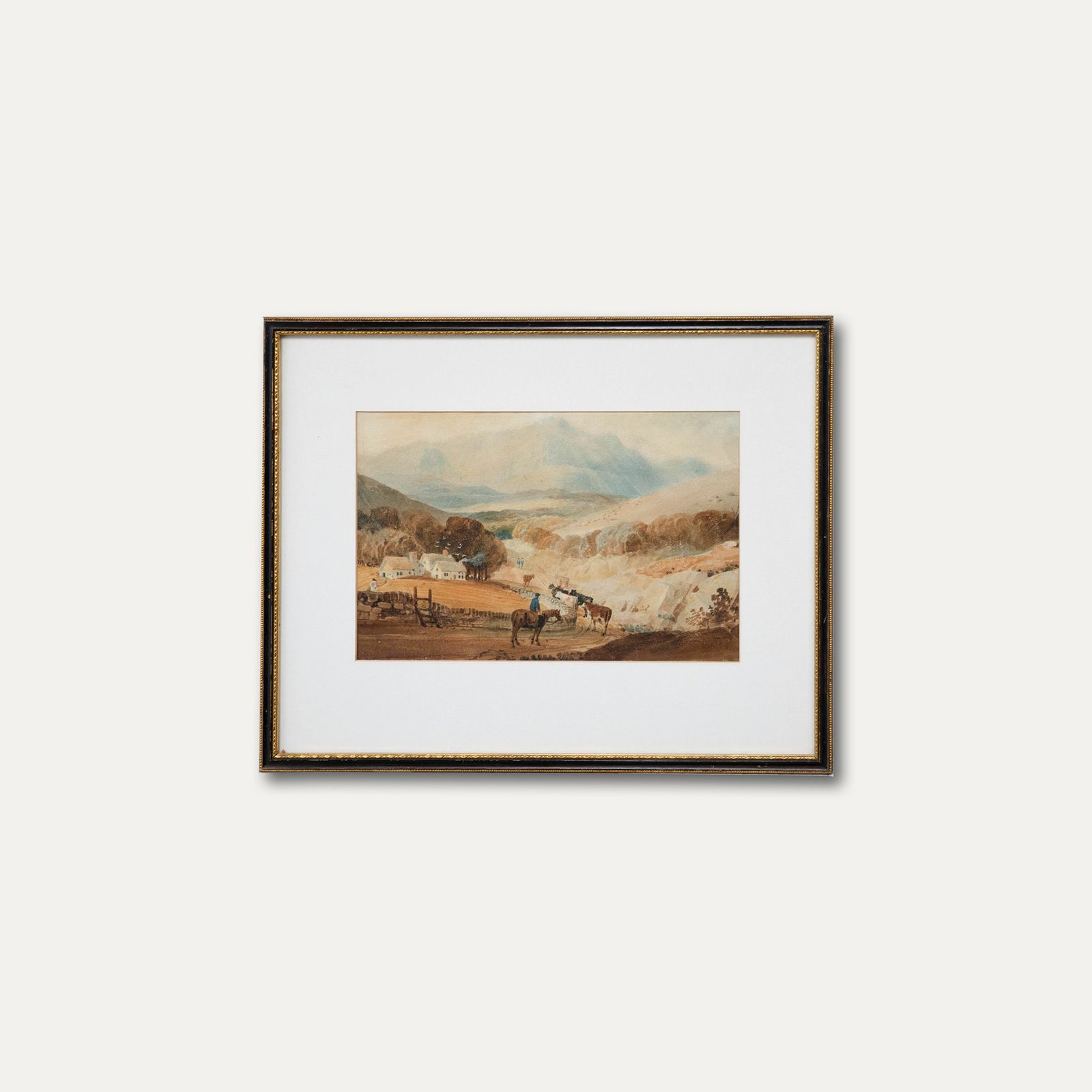 Follower Of George Turner Late 19th Century Watercolour, Driving Cattle photo vinterior