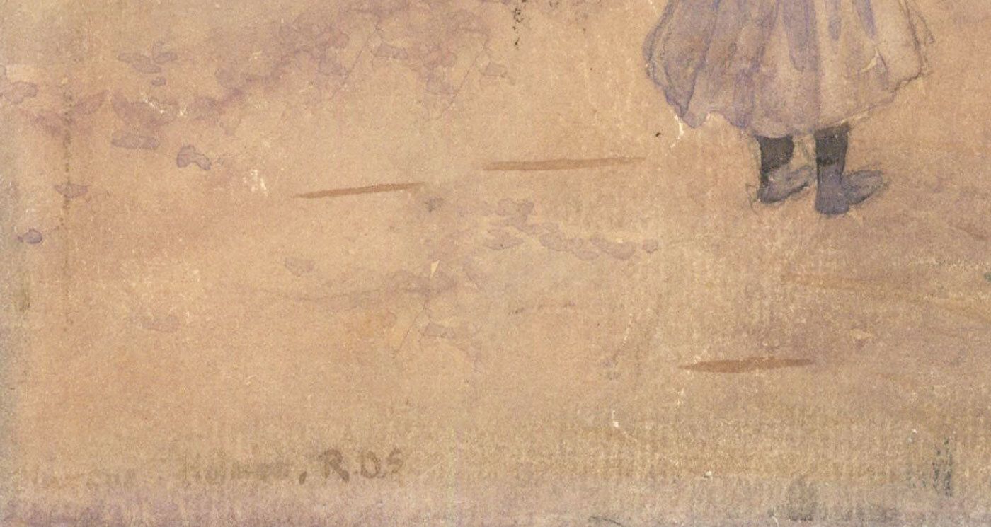 Marcus Holmes 1905 Watercolour, A Game Of Jump Rope photo furniture