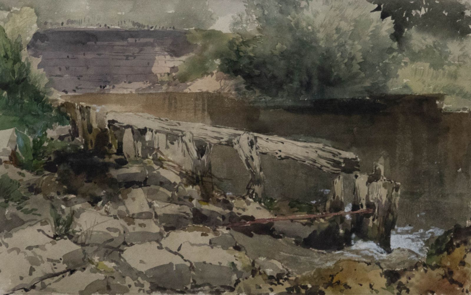 Attrib. William Collingwood Smith (1815 1887) Watercolour, River Landscape photo furniture