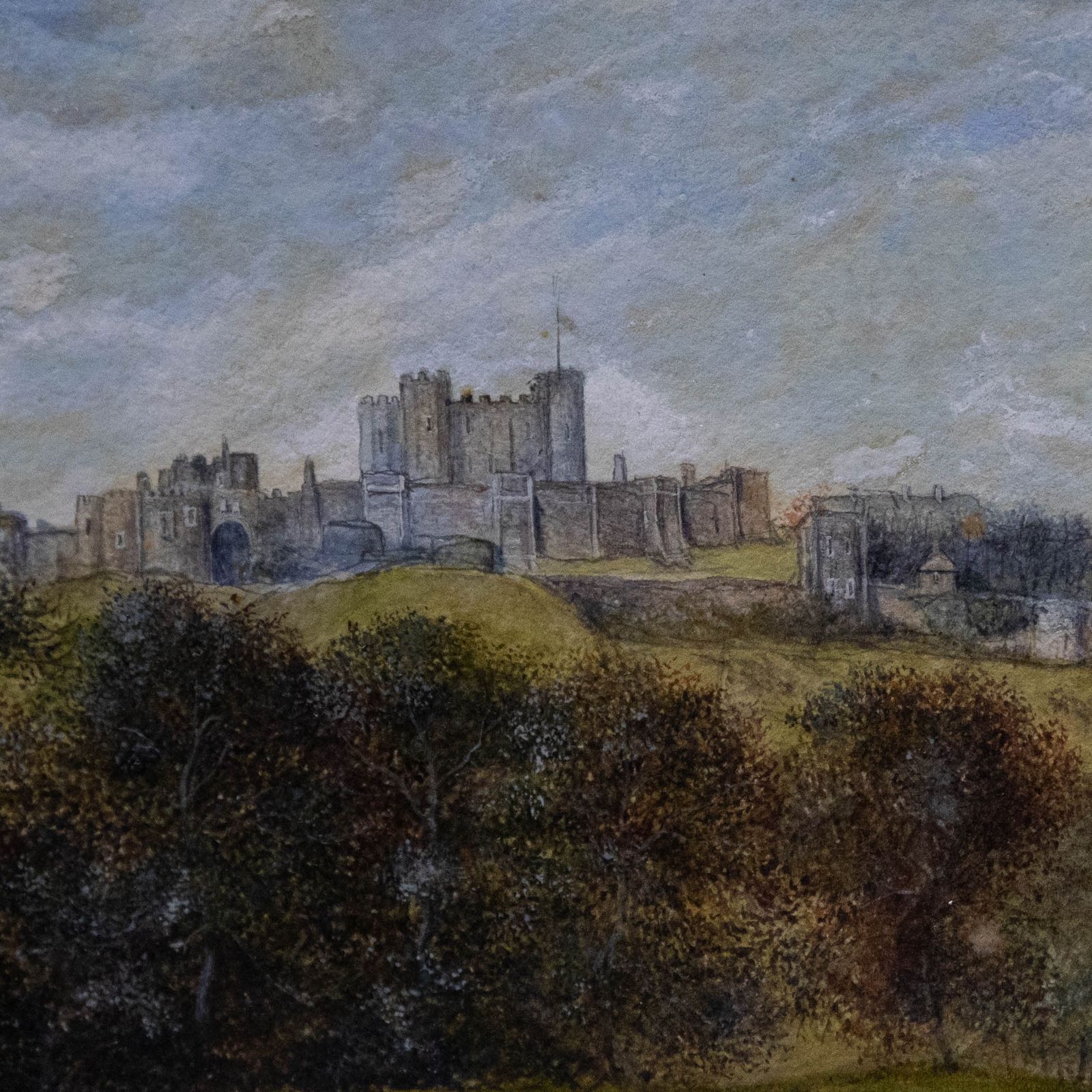 Attrib. James Robert Thompson Framed 19th Century Watercolour, Dover Castle photo Art
