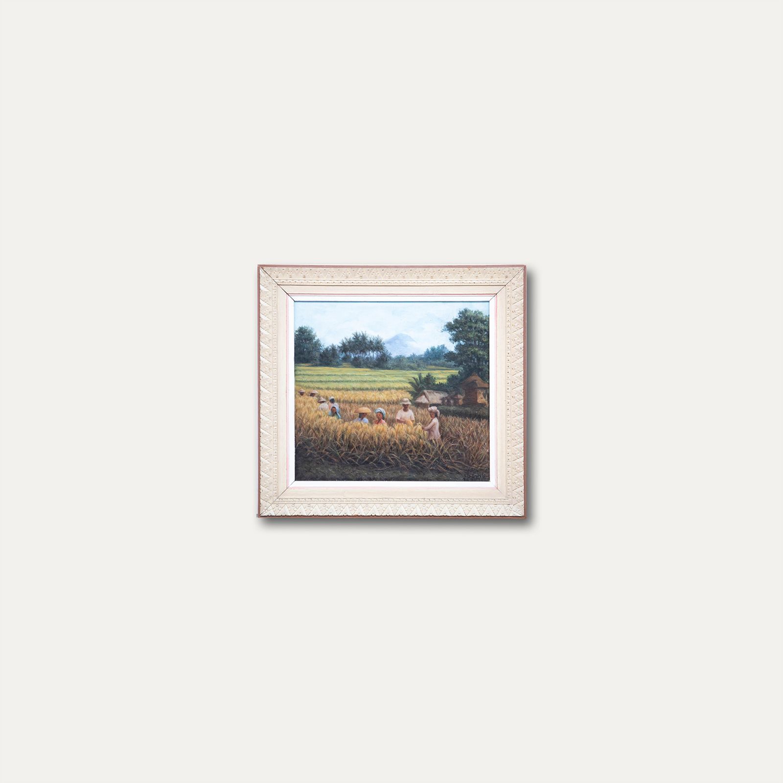 Ida Bagus Swela Framed 20th Century Oil, Working In The Field photo buy