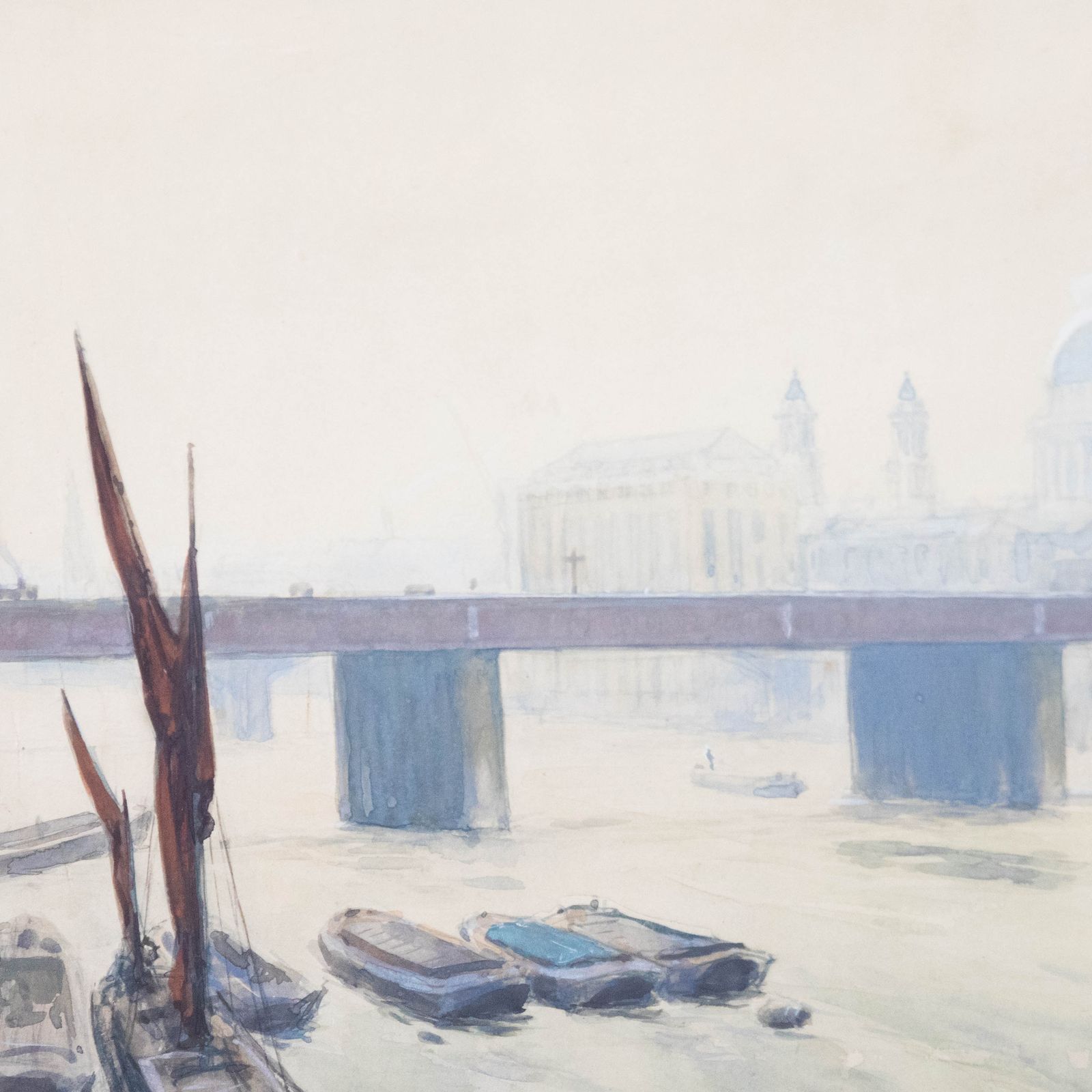 Hubert John Williams (1905 1989) Watercolour, Canon Street Railway Bridge 93 photo Art