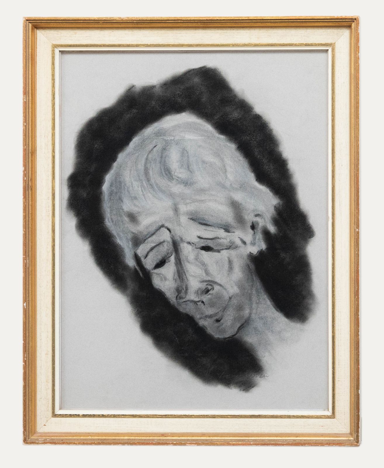 Frances Cohen Gillespie (1939 1998) Charcoal Drawing, Deep Thinker
