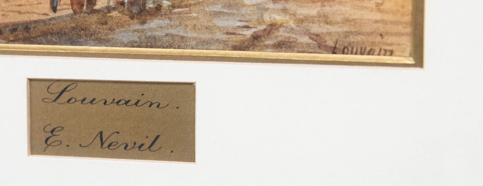 Edward Nevil (Fl.1880 1900) Late 19th Century Watercolour, Leuven, Belgium photo vinterior