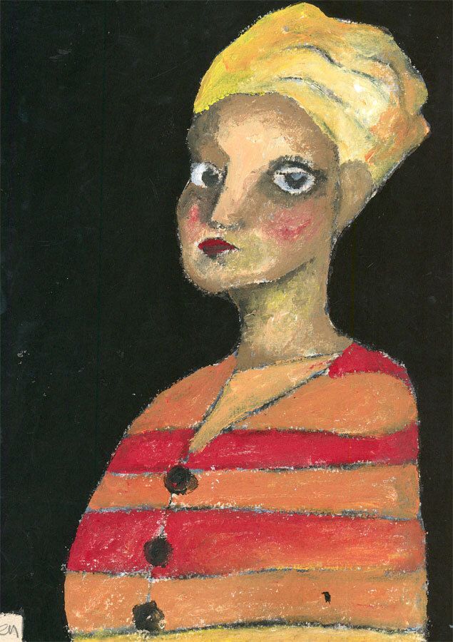 Ben Carrivick Contemporary Oil, The Striped Jumper