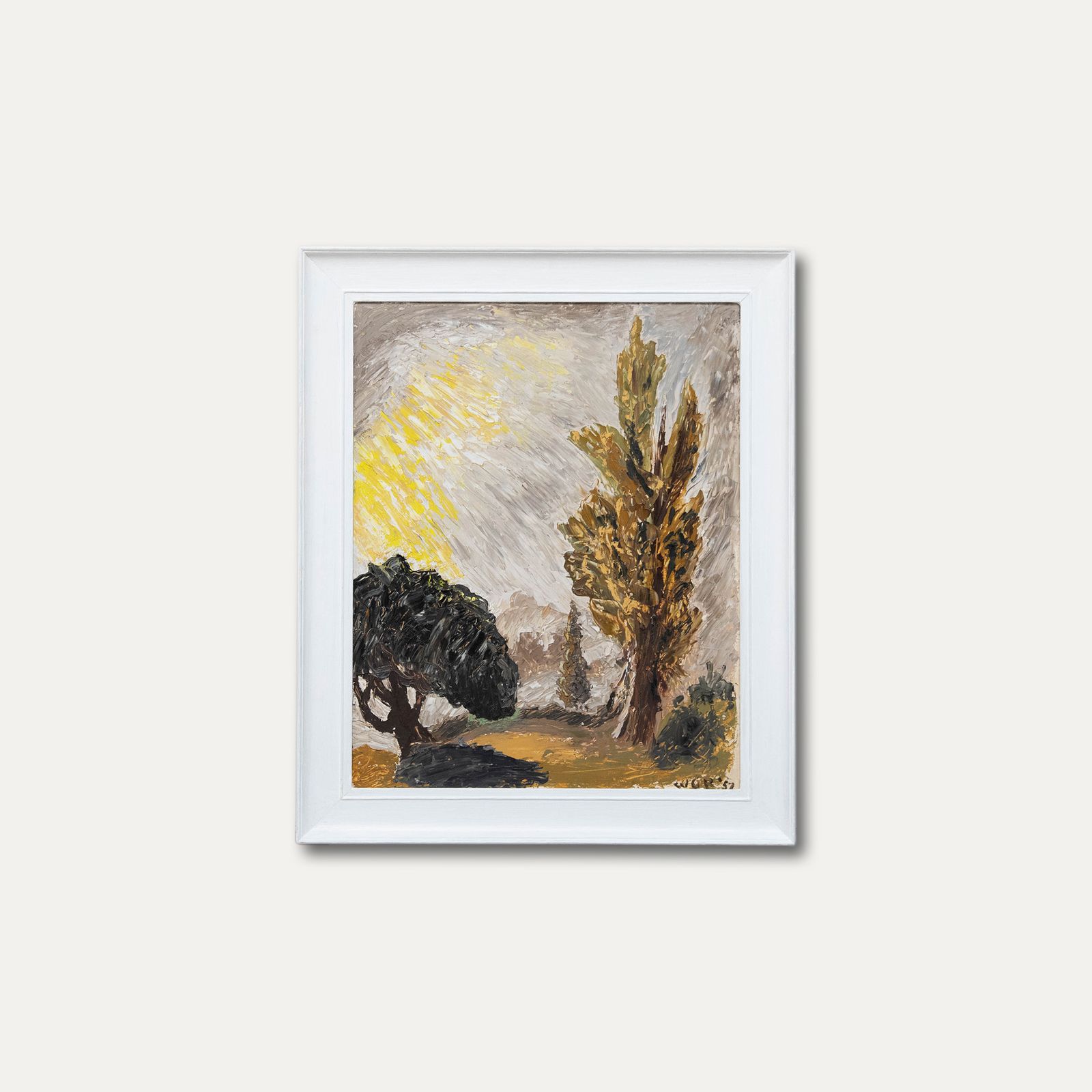 W.G.R Framed Mid 20th Century Oil, Morning Sun photo buy