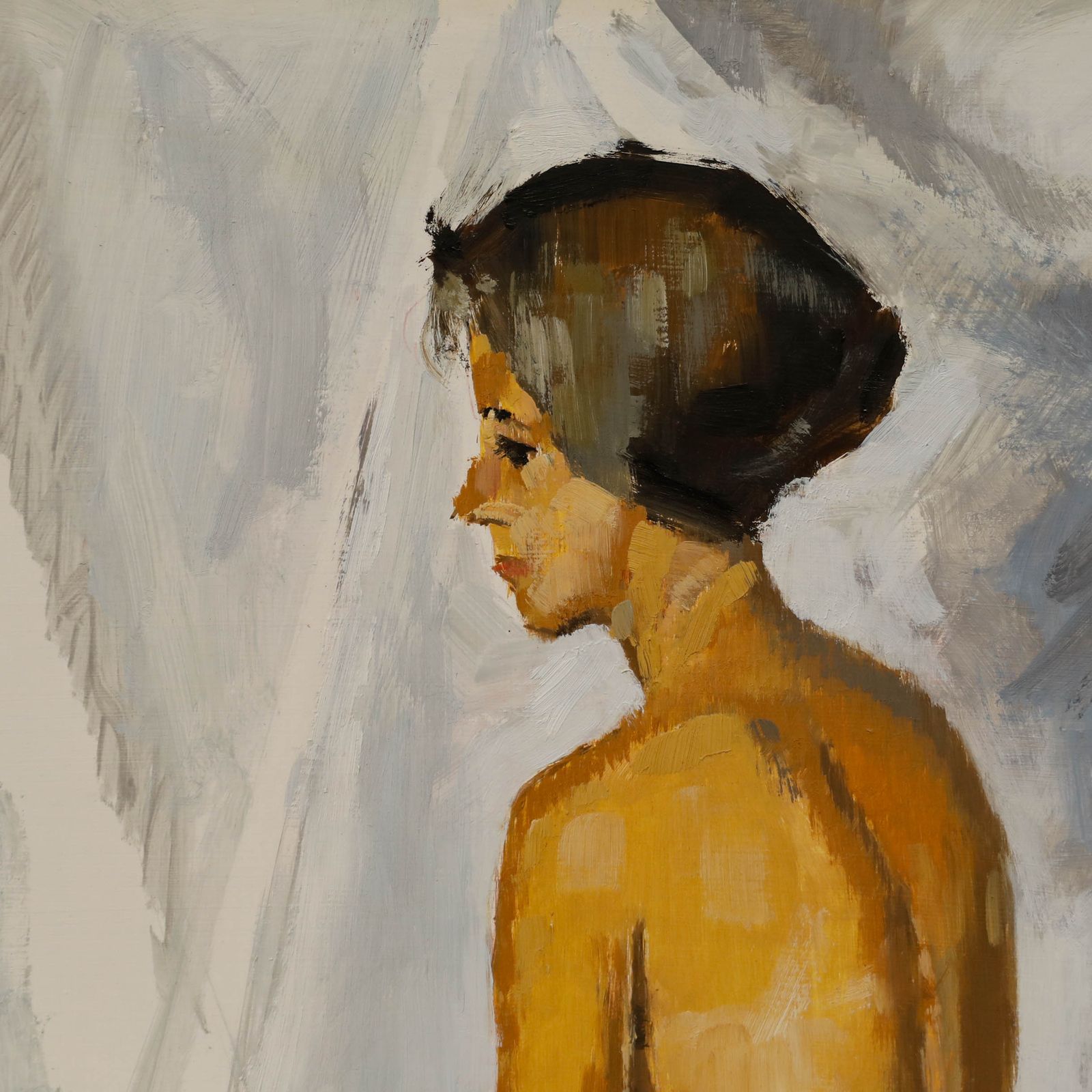 Brian Chugg (1926 2003) Mid 20th Century Oil, Champêtre Nude photo Art