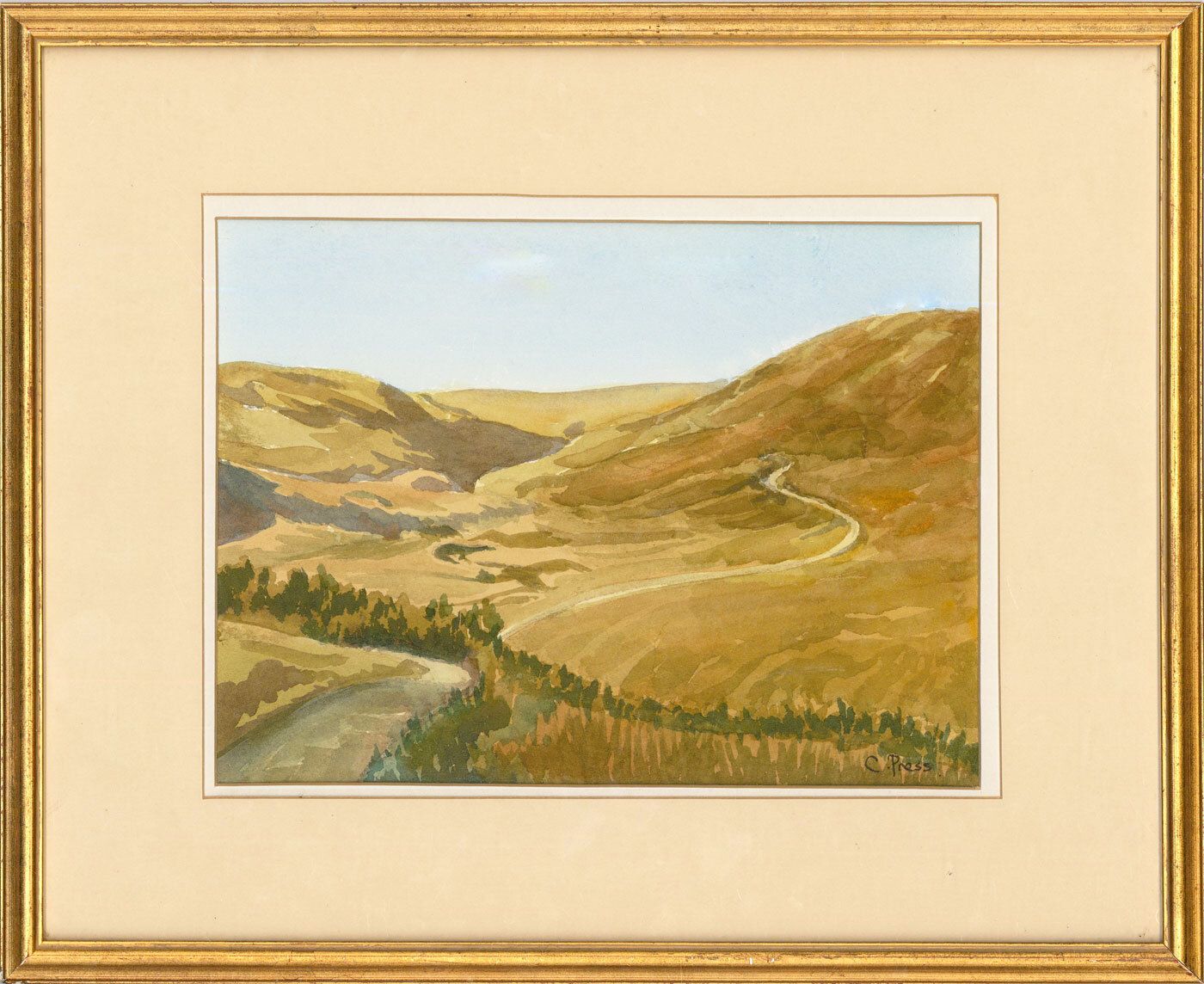 Christina Press Framed 20th Century Watercolour, The Lancashire Moors
