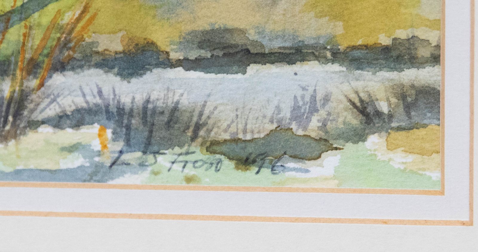 L. S. Frost Framed Contemporary Watercolour, Willows By The Water photo vinterior