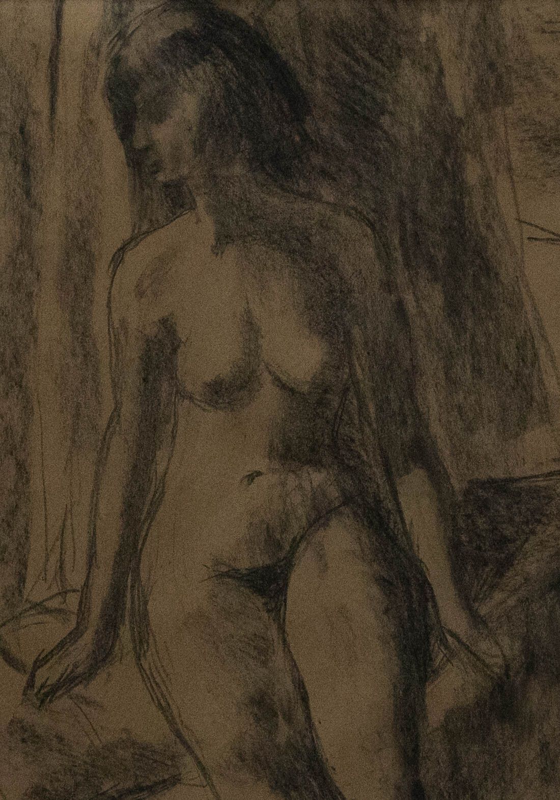 Lady Diana Milles  Mid 20th Century Charcoal Drawing, Phylida photo furniture