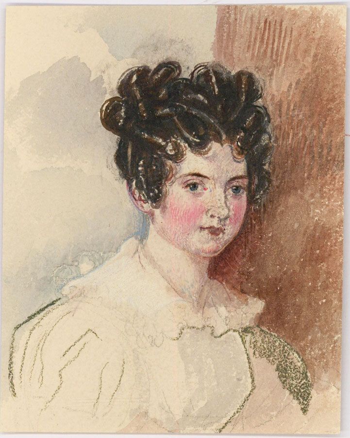 Harriet Cheney (1771 1848) C.1825 Watercolour, Portrait Of A Young Lady photo furniture