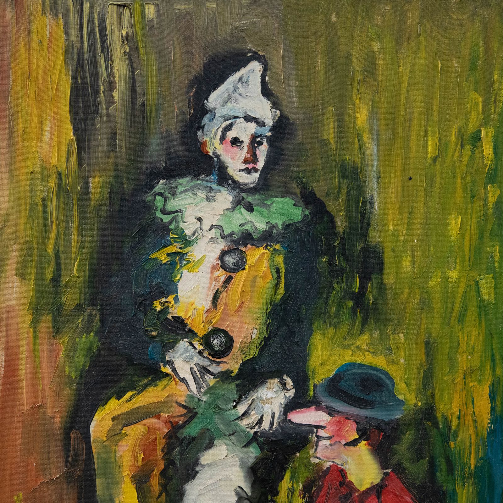 H. Gallo 20th Century Oil, Two Clowns photo Art