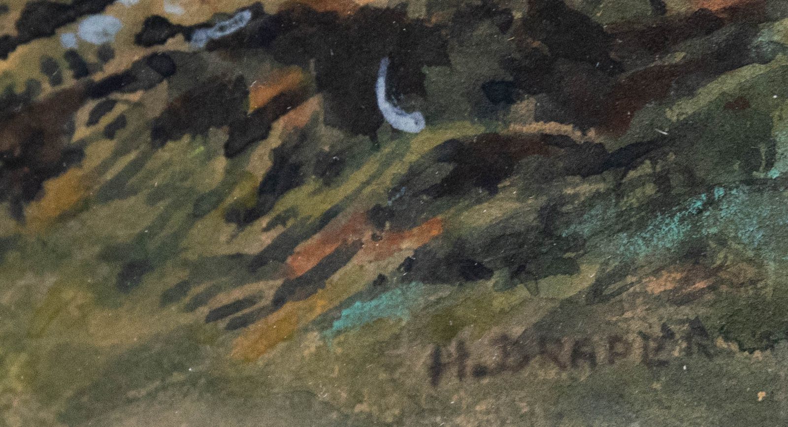 H. Draper  Early 20th Century Watercolour, Collecting Kindling photo vinterior