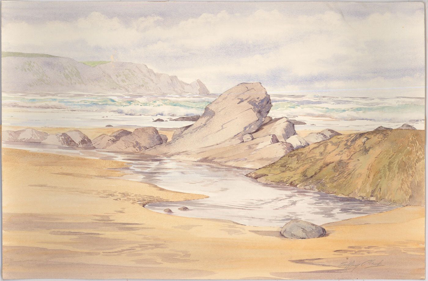 Geoffrey Plant (1939 2000) 20th Century Watercolour, The Rock Pools photo furniture