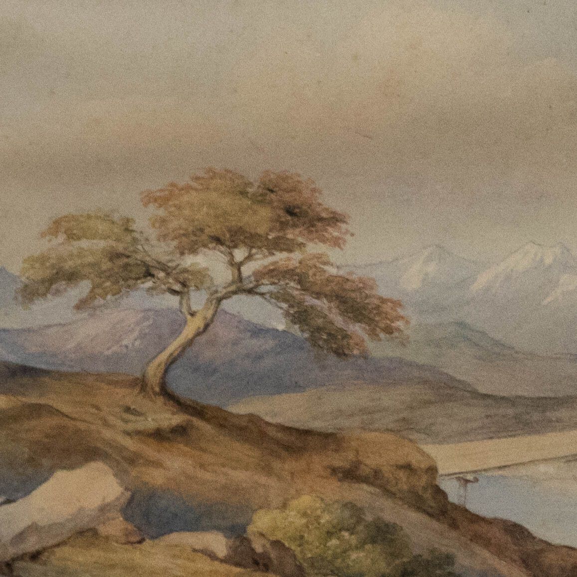 Follower Of Joseph Schranz (1803 C.1866) Watercolour, View Of The Mountain photo Art