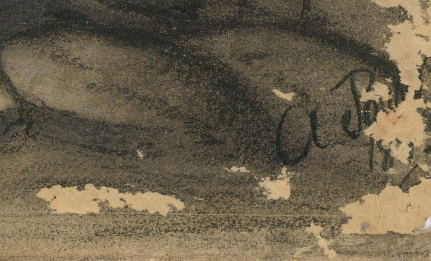 Late 19th Century Chalk & Charcoal Drawing The Avon Near Bristol photo Art