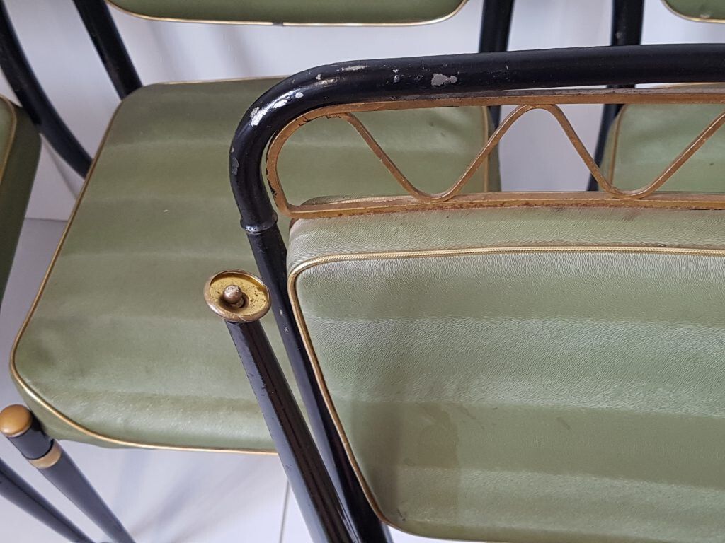 photo buy Vintage 1950 Dlg Jean Royere 50s Rockabilly 1950s 50s Suite Of 6 Chairs