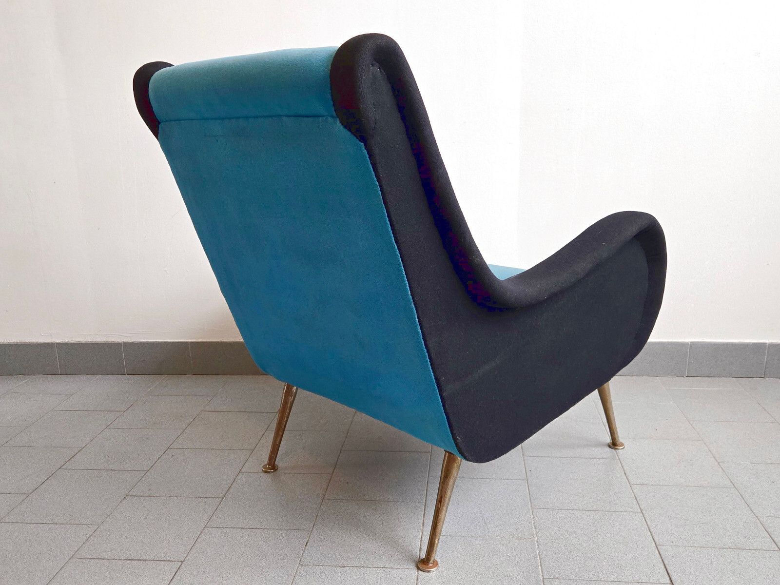 Vintage 1950 Rockabilly Wool Jersey Armchair Dlg Marco Zanuso Arflex 50s photo vinterior