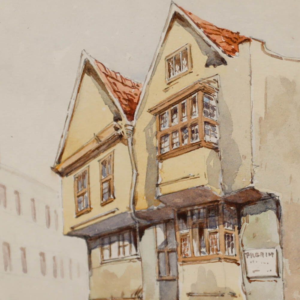 Ernest Parkman (1856 1921) Framed Watercolour, Lewins Mead Lane photo Art
