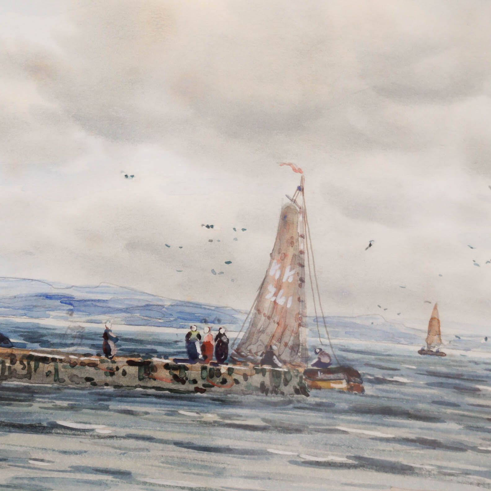 John Hamilton Glass Ssa (Fl.1890 1925) Watercolour, On The Dutch Coast photo Art