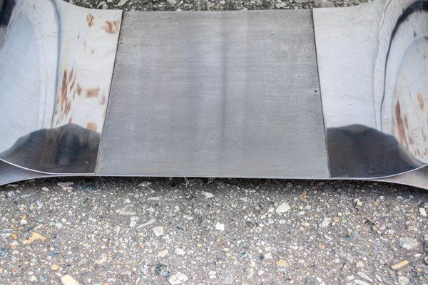 Space Age Steel And Glass Coffee Table By Franco Costalonga For Studio Tecnico Mimo Leone, 1970s photo vinterior