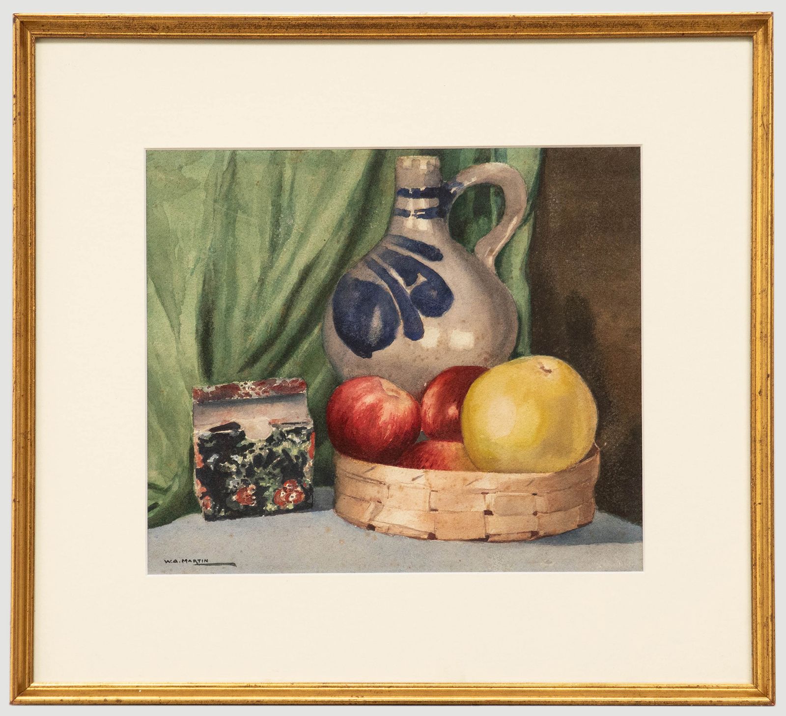 W. A. Martin Framed Mid 20th Century Watercolour, Still Life With Ceramic Jug