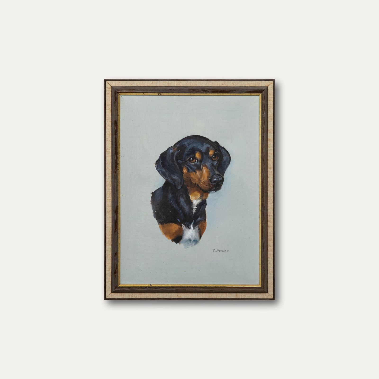 E. Hunter Framed 20th Century Oil, Portrait Of Tigger photo buy