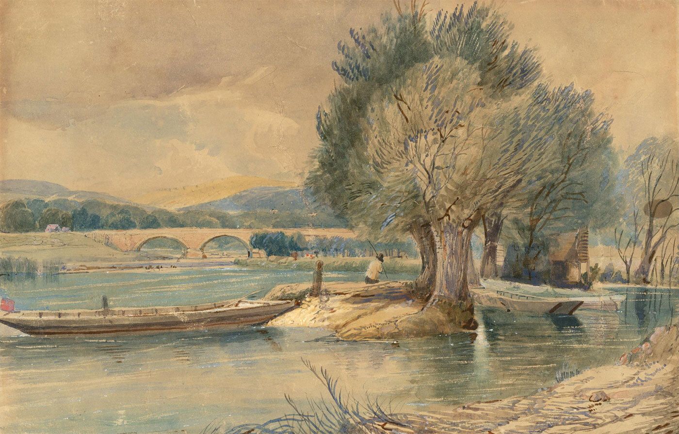 Arthur B. Rigby (Fl.1902 1926) Watercolour, Tal Y Bont Bridge