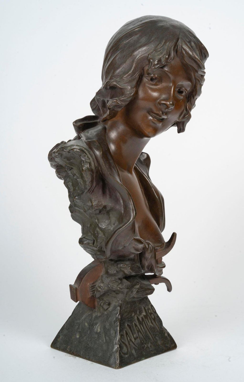 Bronze Sculpture Representing Salammbo By A.Sefebire, Early 20th Century. photo Art