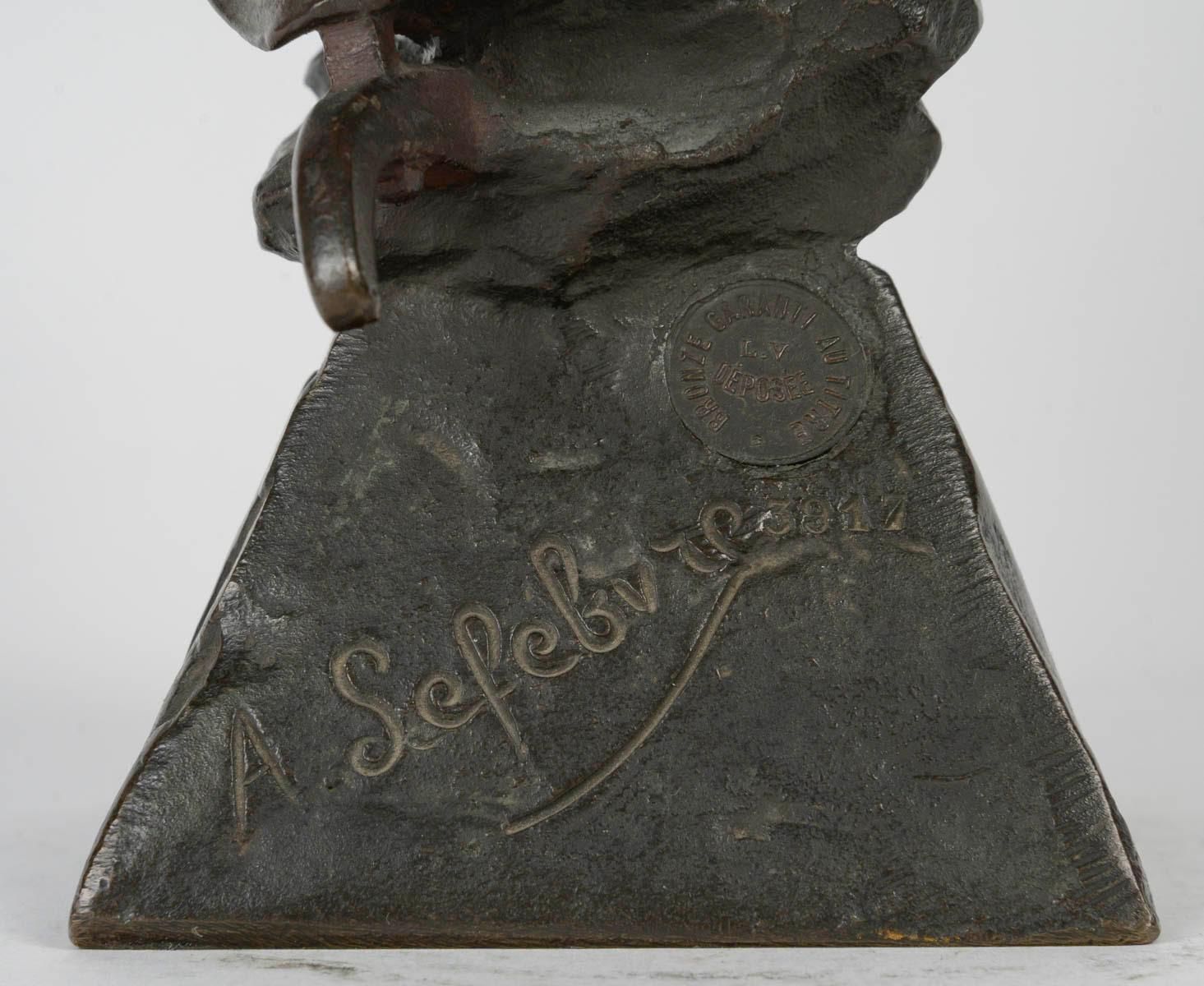 Bronze Sculpture Representing Salammbo By A.Sefebire, Early 20th Century. photo vintage
