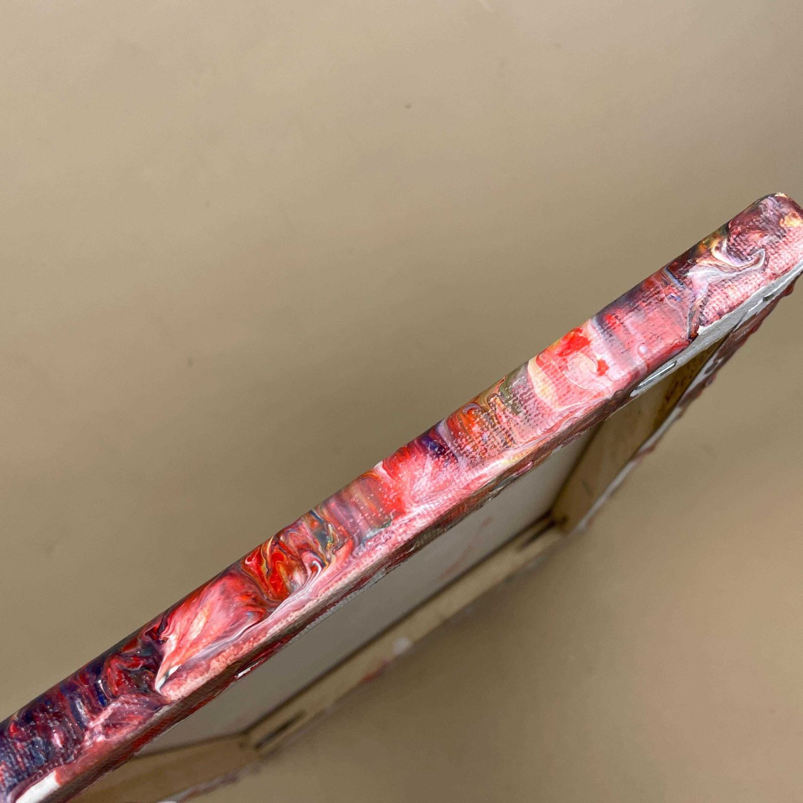 photo furniture Vintage Marbled Painting Picture Original Artwork On Canvas Marble Pattern Wood Frame Painted Art Rectangle 31x22.7cm Wall Hanging Marbling