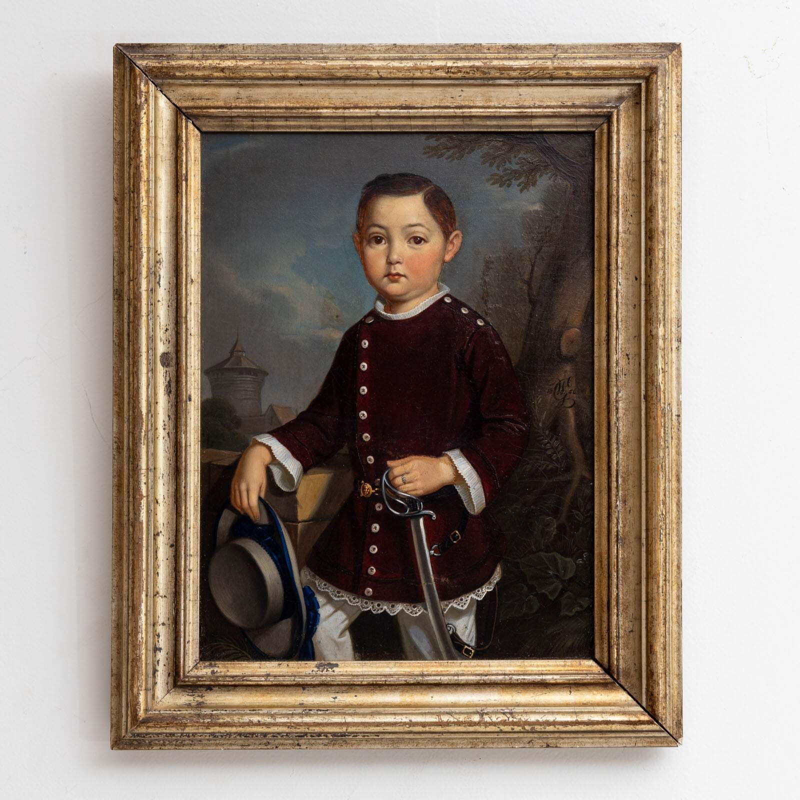 Georg Wilhelm Wanderer (1804 1863), Portrait Of A Boy, Nuremberg 1836 photo furniture