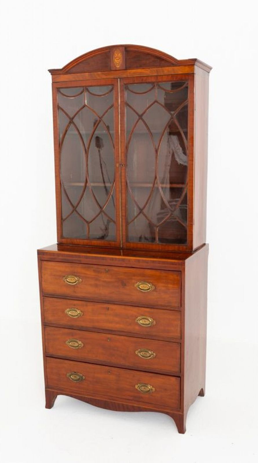 Period Regency Secretaire Bookcase Mahogany photo furniture