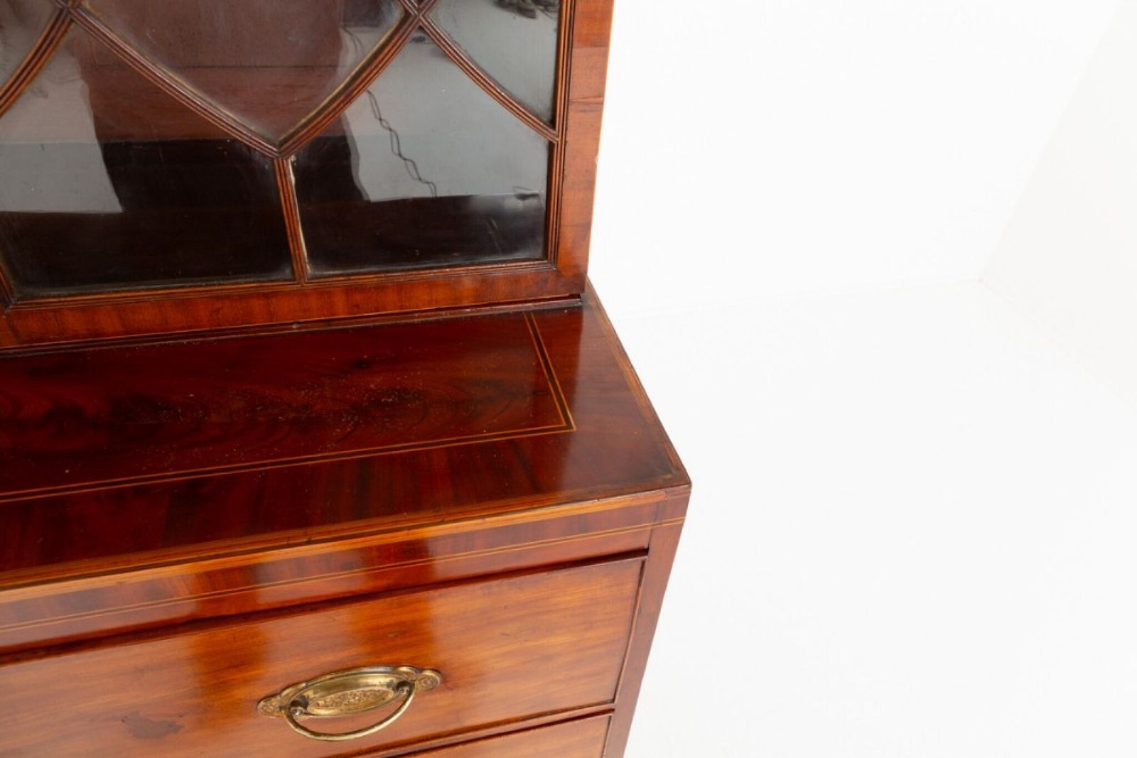 Period Regency Secretaire Bookcase Mahogany photo Furniture