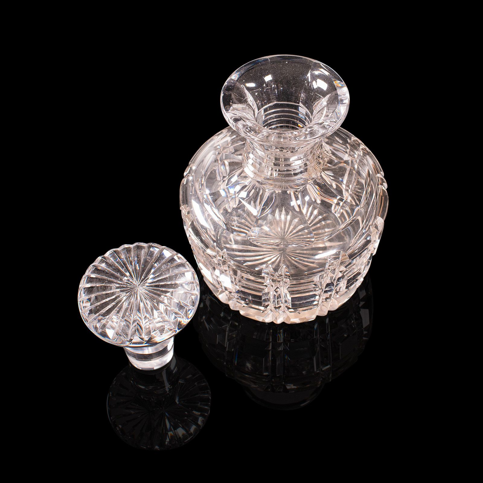 Pair, Antique Sherry Decanters, English, Glass, Spirit, Liquor Flask, C.1910 photo furniture